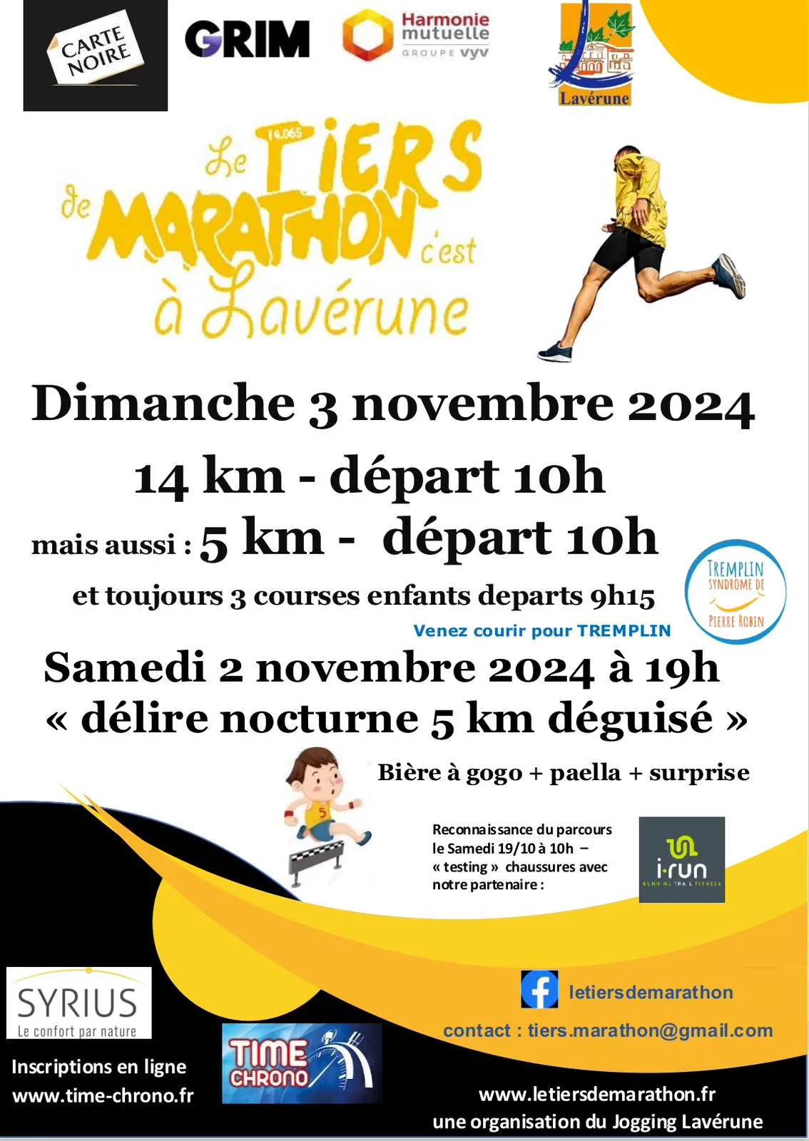 Le tiers de marathon 2025 Inscription Résultats