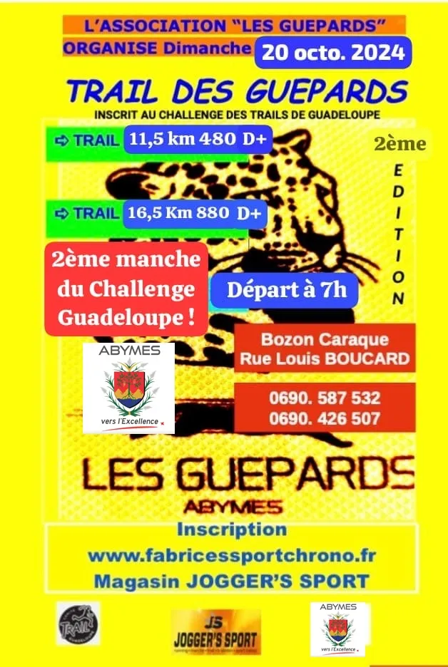 Trail des Guépards Les Abymes 2025 Inscription Résultats