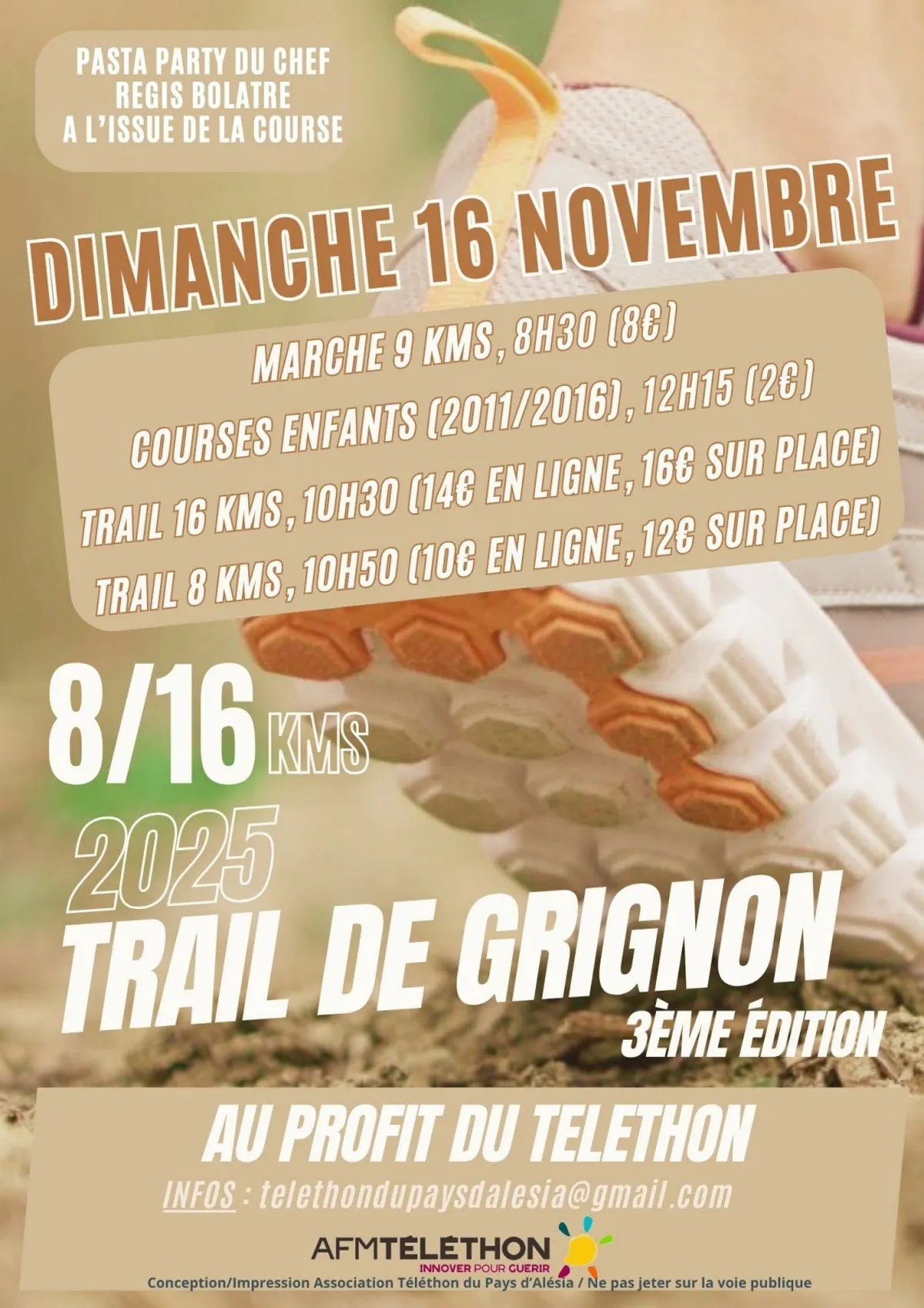 Trail du Téléthon – Grignon 2025 Inscription Résultats