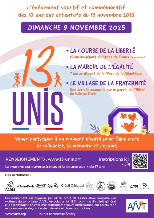 13 UNIS : la course de la Liberté, la marche de l’Égalité 2025 Inscription Résultats