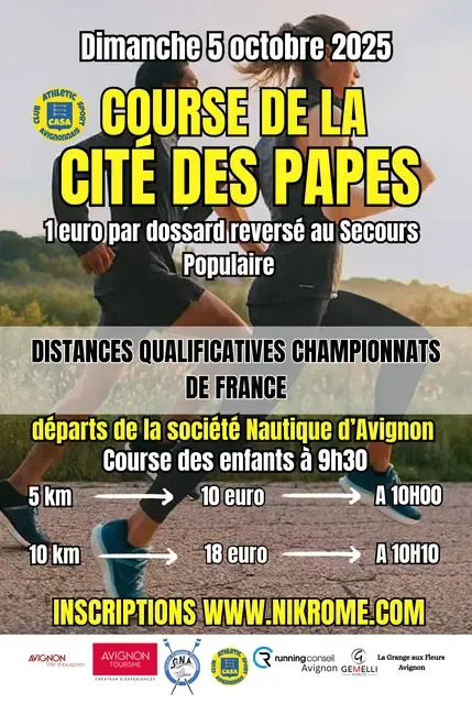 Courses de la Cité des Papes 2026 Guide Inscription Résultats