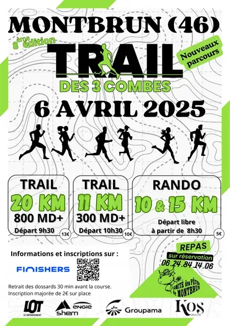 Trail des 3 Combes Montbrun 2026 Guide Inscription Résultats