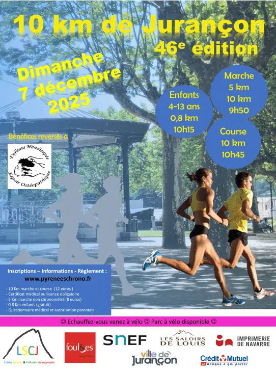 10 km de Jurançon 2025 Inscription Résultats