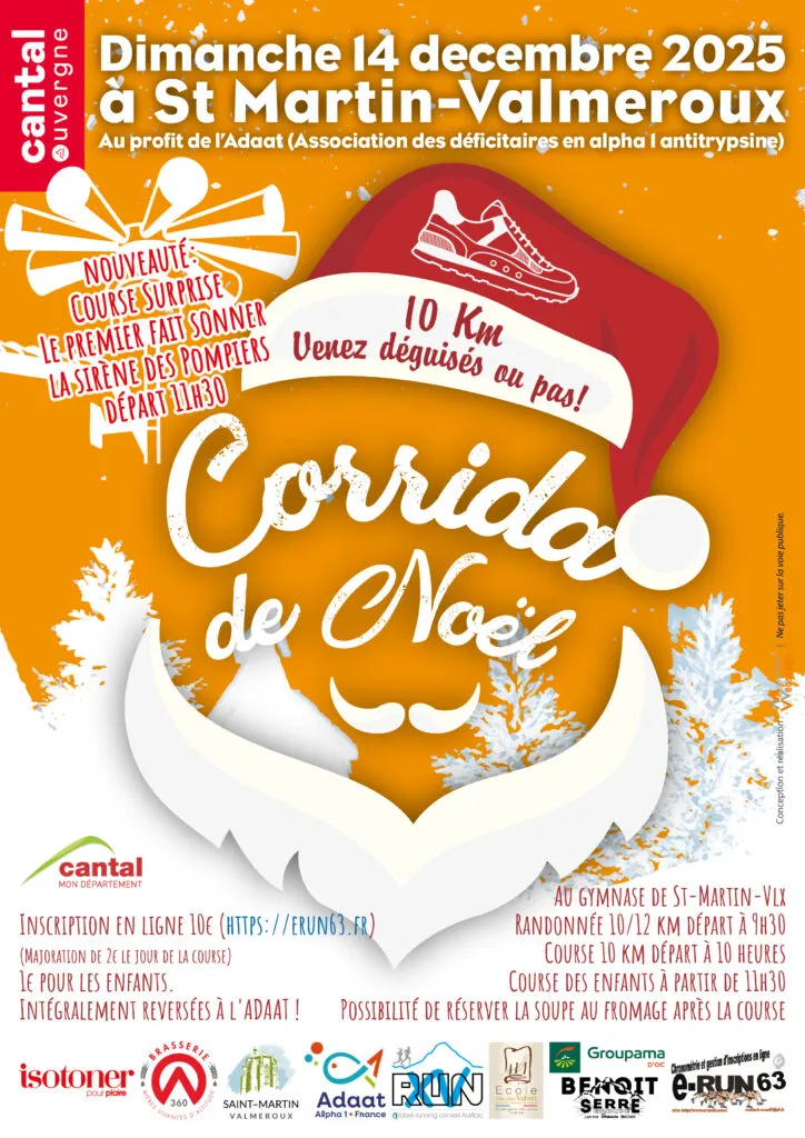Corrida de noël Saint Martin Valmeroux 2025 Inscription Résultats