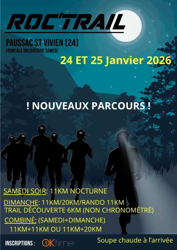 Roc trail – Paussac 2026 Inscription Résultats