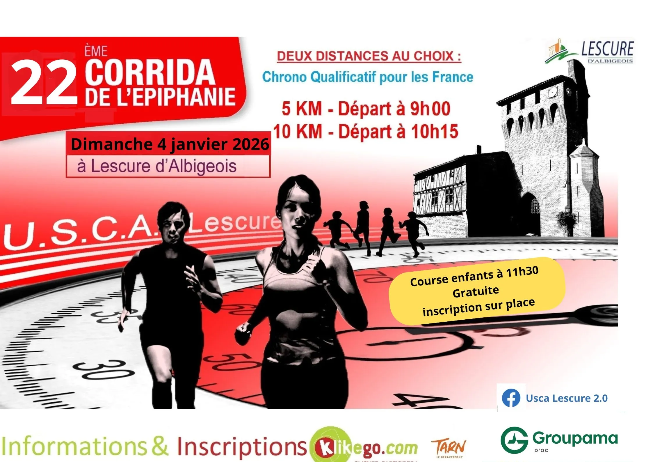 Corrida de l&rsquo;Epiphanie Lescure d&rsquo;Albibeois 2026 Inscription Résultats