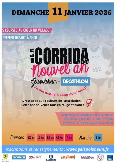 Corrida du nouvel an de Geispolsheim 2026 Inscription Résultats