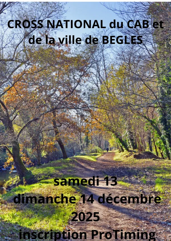 Cross national du CAB et de la ville de Bègles 2025 Inscription Résultats