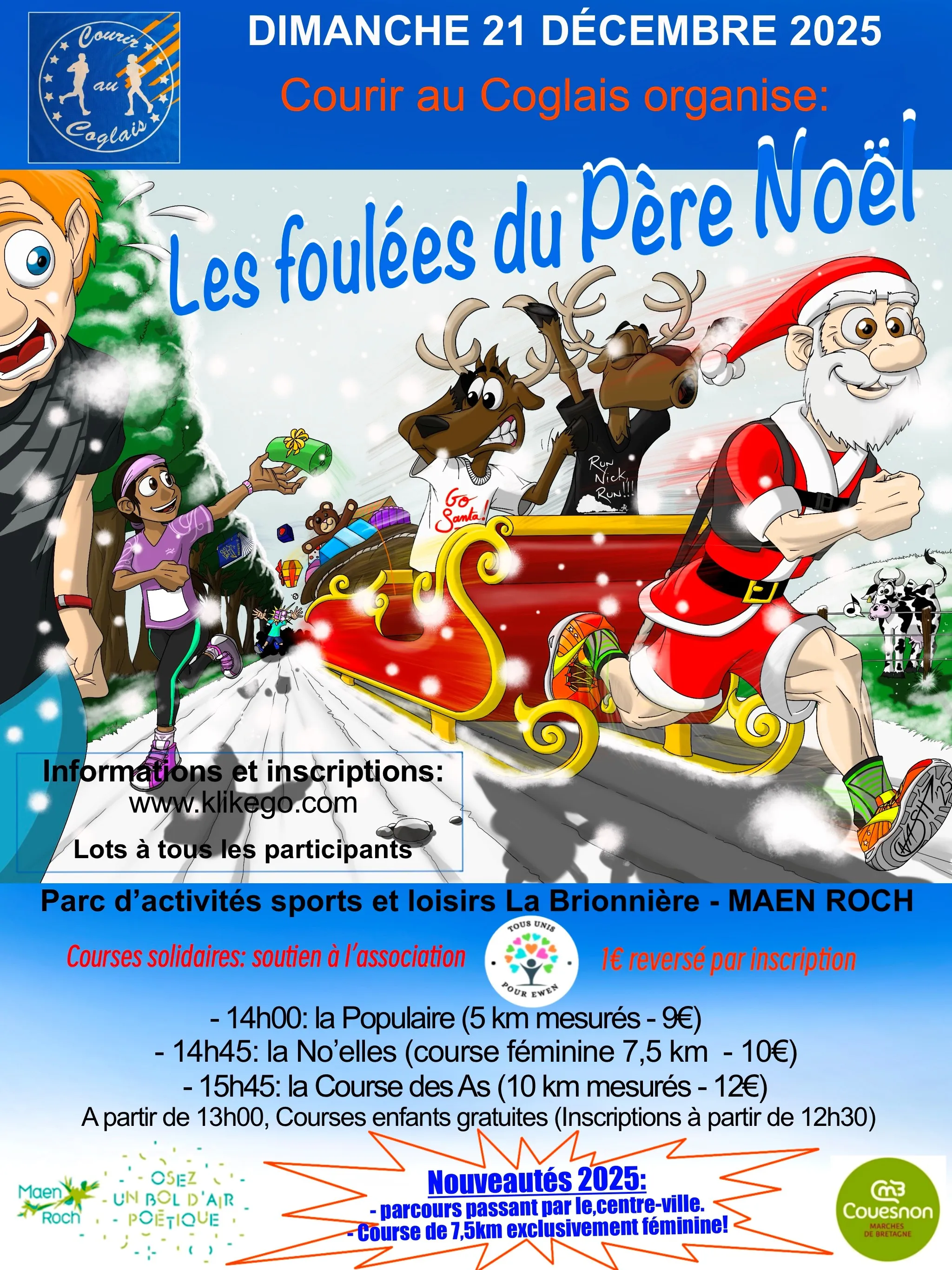 Foulées du Père Noel Saint Brice 2025 Inscription Résultats