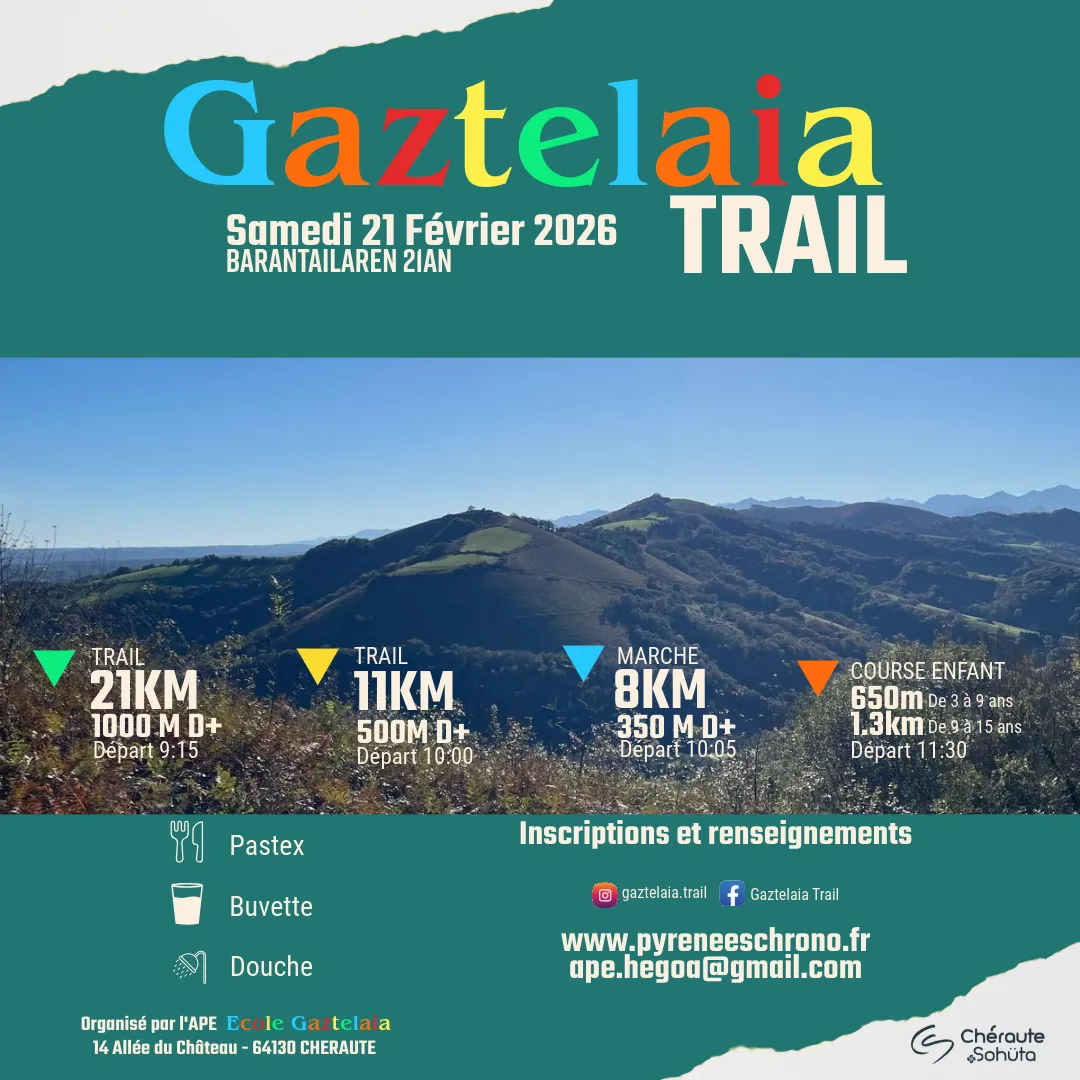 Gaztelaia trail 2026 Inscription Résultats