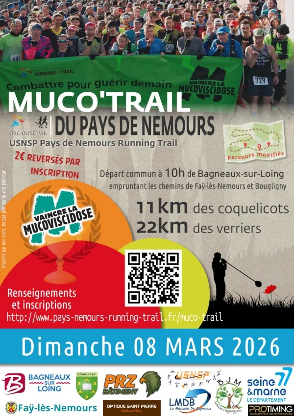 Muco&rsquo;Trail du Pays de Nemours 2026 Inscription Résultats