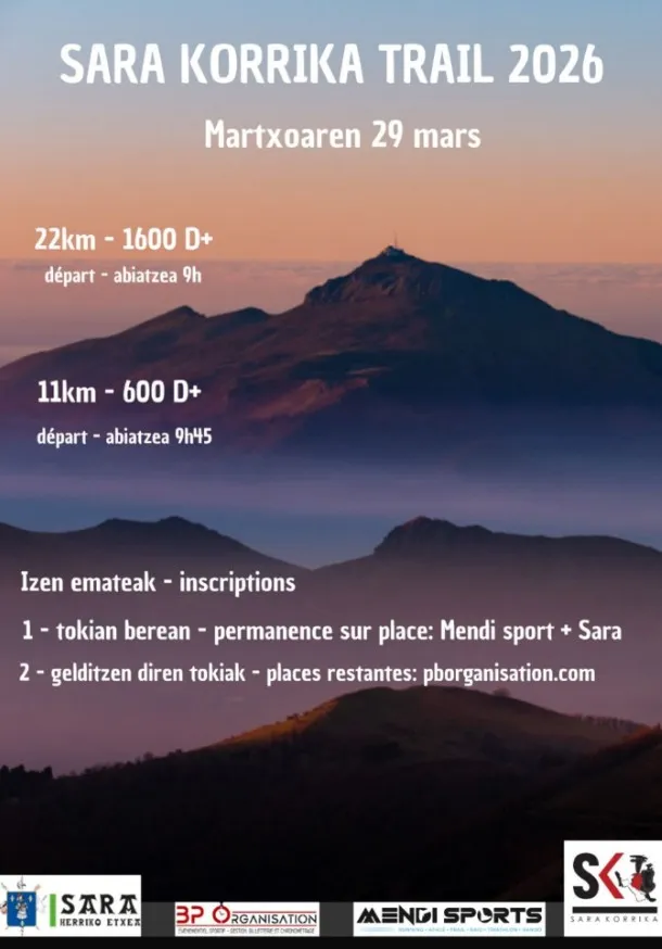 Sara korrika trail 2026 Inscription Résultats