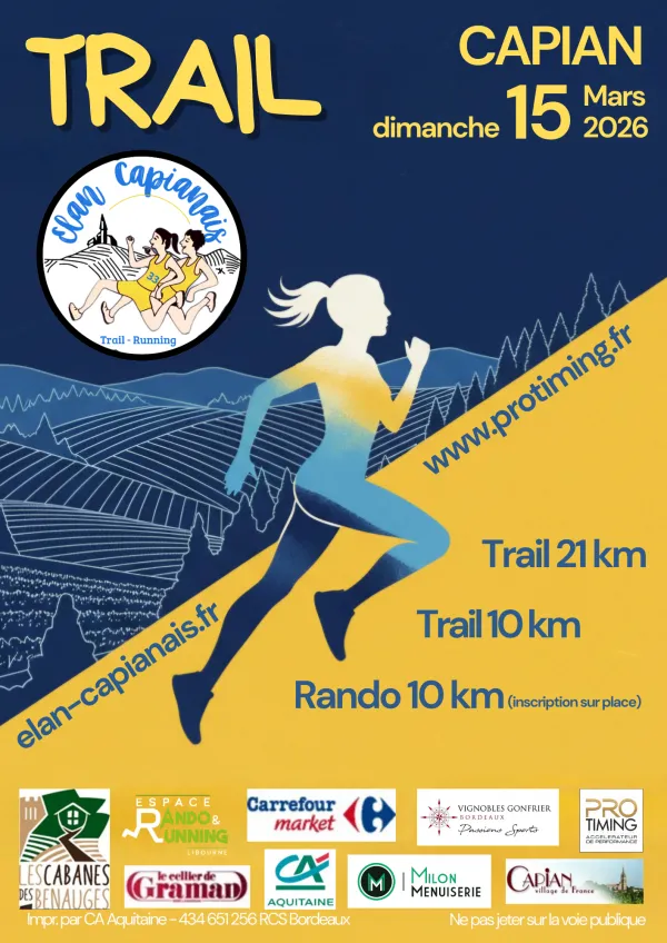 Trail de l&rsquo;Elan Capianais 2026 Inscription Résultats