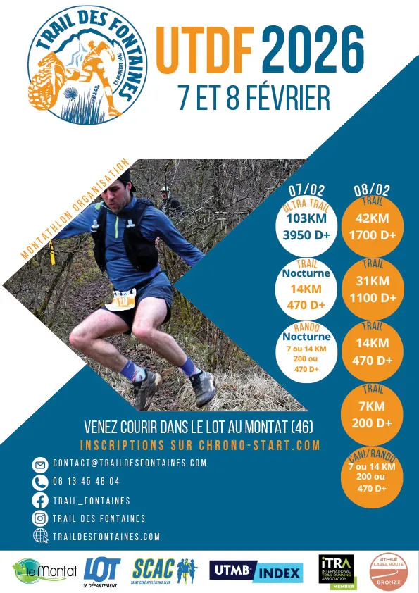 Trail des Fontaines l’Hivernale 2026 Inscription Résultats