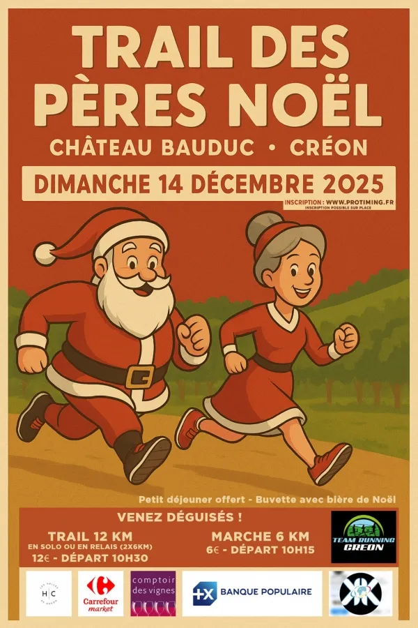 Trail des Pères Noël Créon 2025 Inscription Résultats