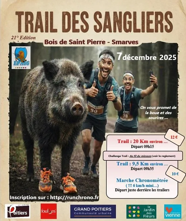 Trail des Sangliers – Poitiers 2025 Inscription Résultats