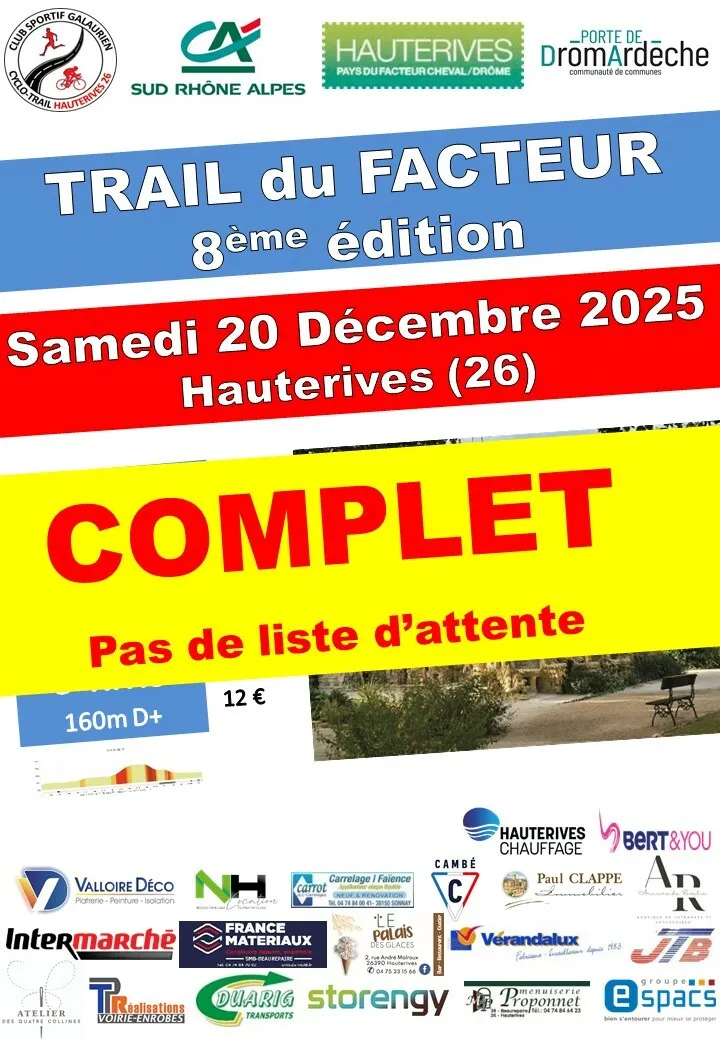Trail du Facteur Hauterives 2025 Inscription Résultats