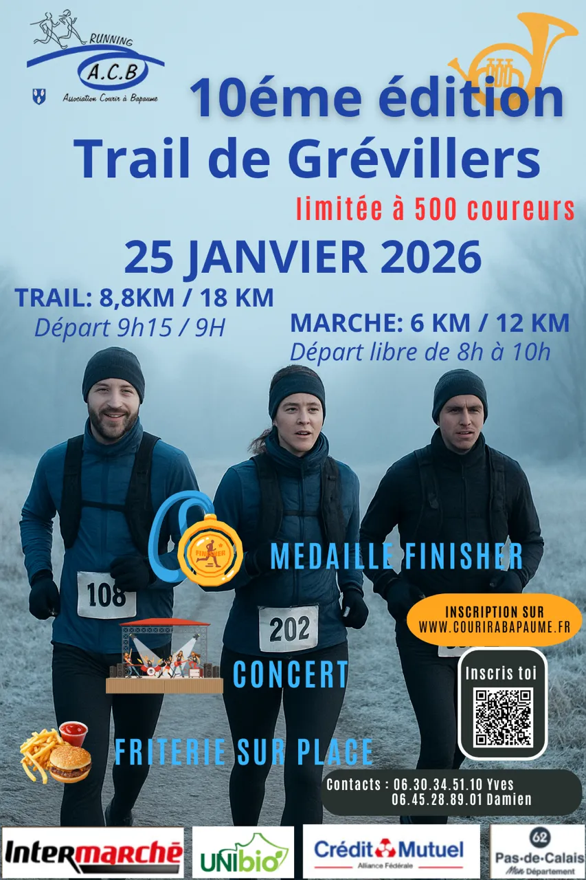 Trail du Plateau de Grevillers 2026 Inscription Résultats
