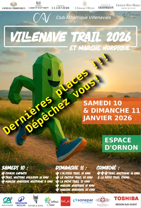 Villenave Trail et Marche Nordique 2026 Inscription Résultats