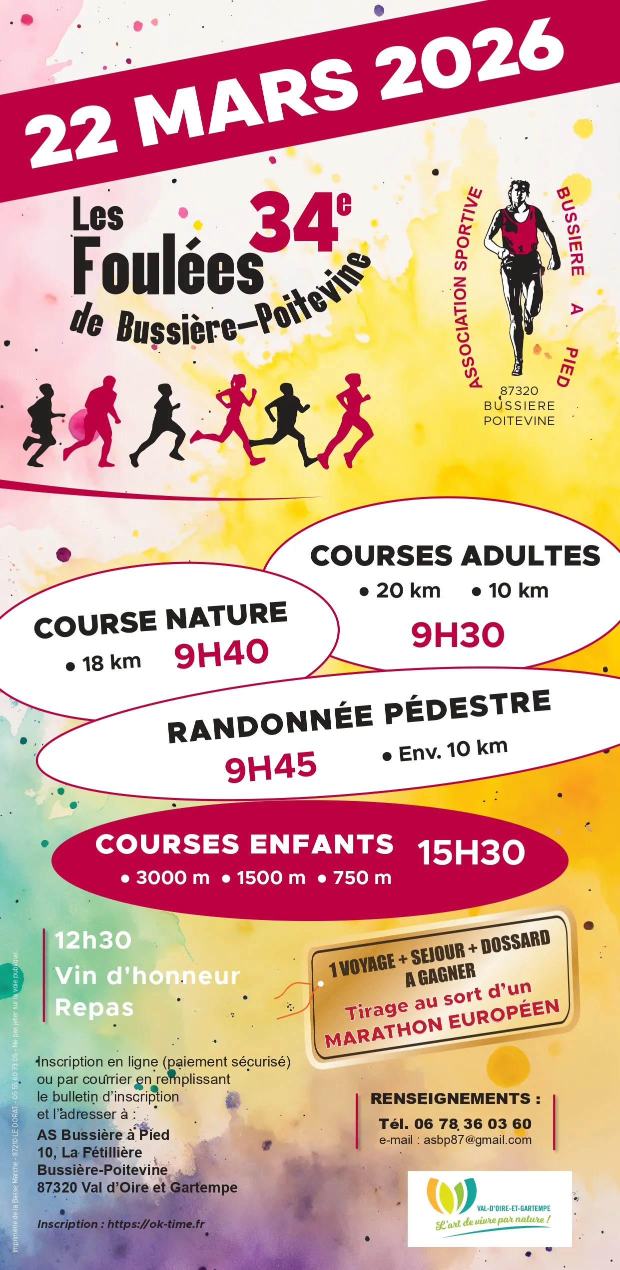Foulées de Bussière Poitevine 2026 Inscription Résultats
