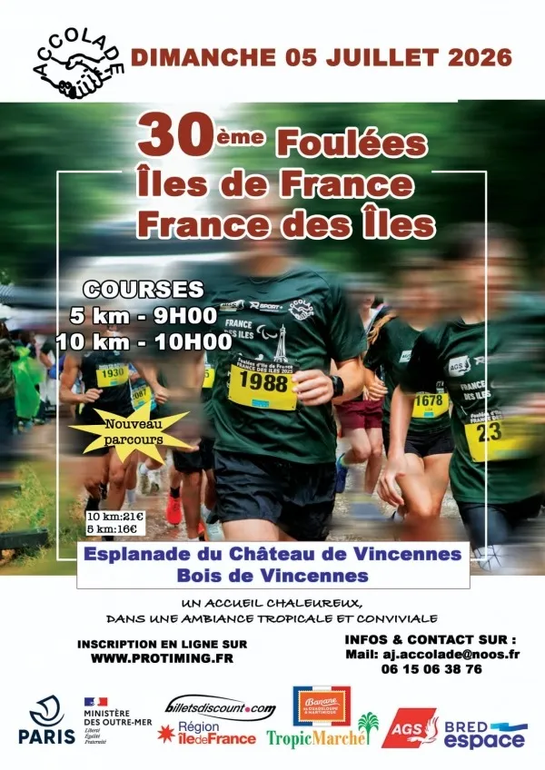 Foulées d’île-de-france, france des îles 2026 Inscription Résultats