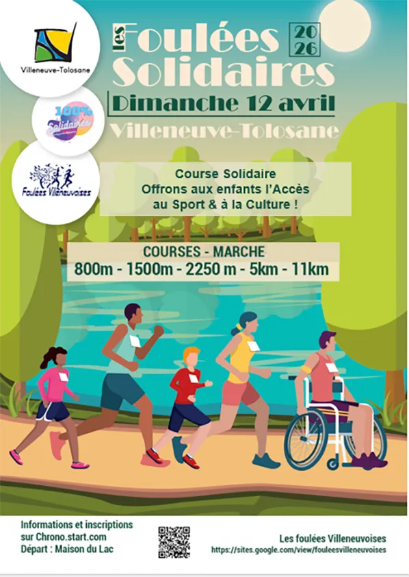 Foulées Solidaires Villeneuve Tolosane 2026 Inscription Résultats