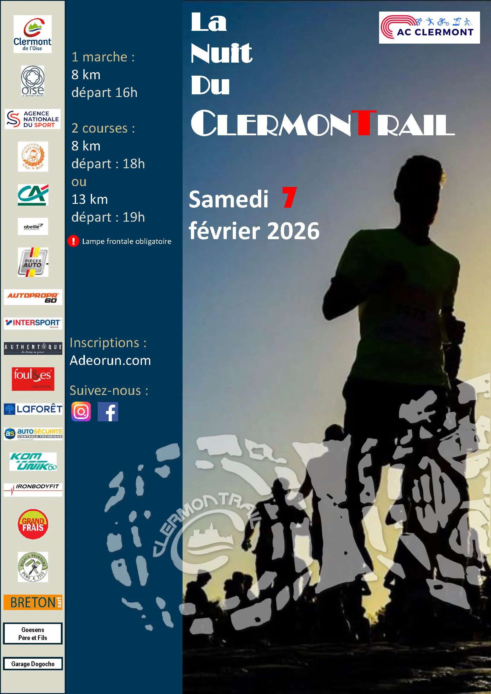 La Nuit du Clermontrail 2026 Inscription Résultats