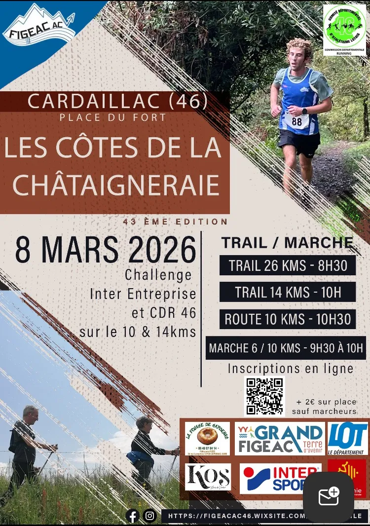 Les côtes de la Châtaigneraie 2026 Inscription Résultats