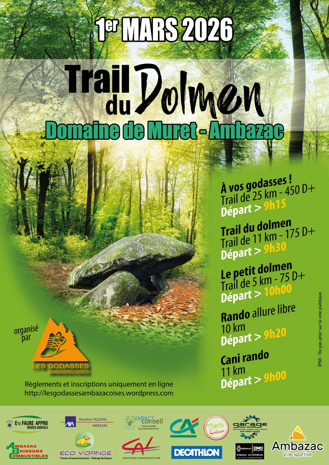 Trail du Dolmen – Ambazac 2026 Inscription Résultats