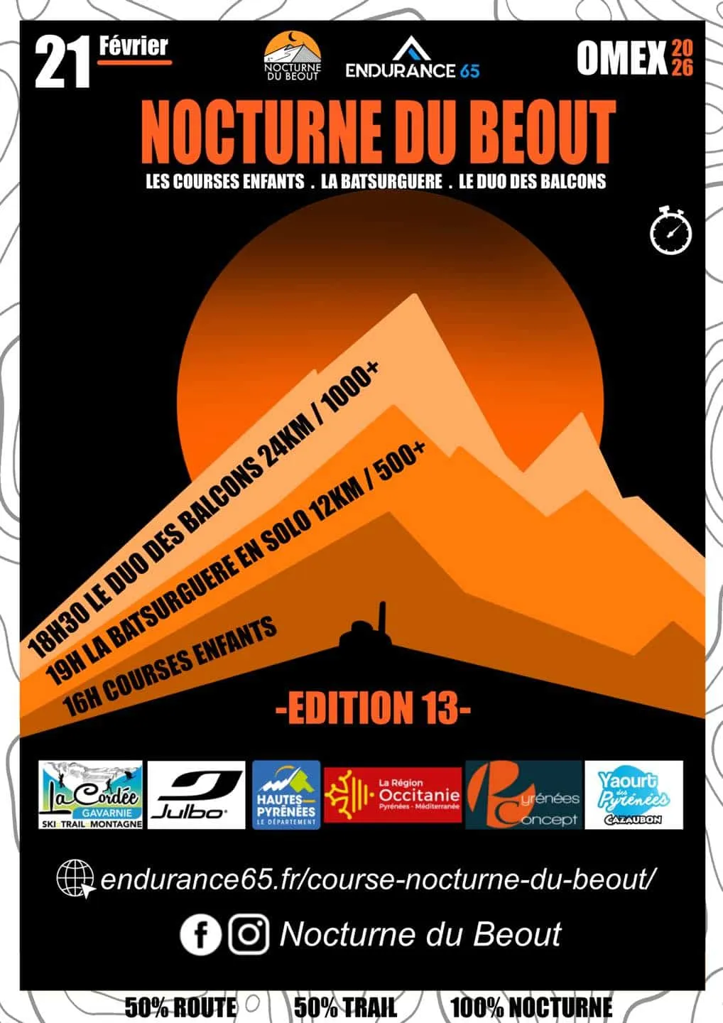 Trail nocturne du Beout 2026 Inscription Résultats