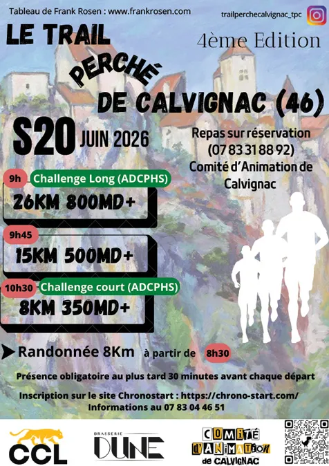 Trail perché de Calvignac 2026 Inscription Résultats