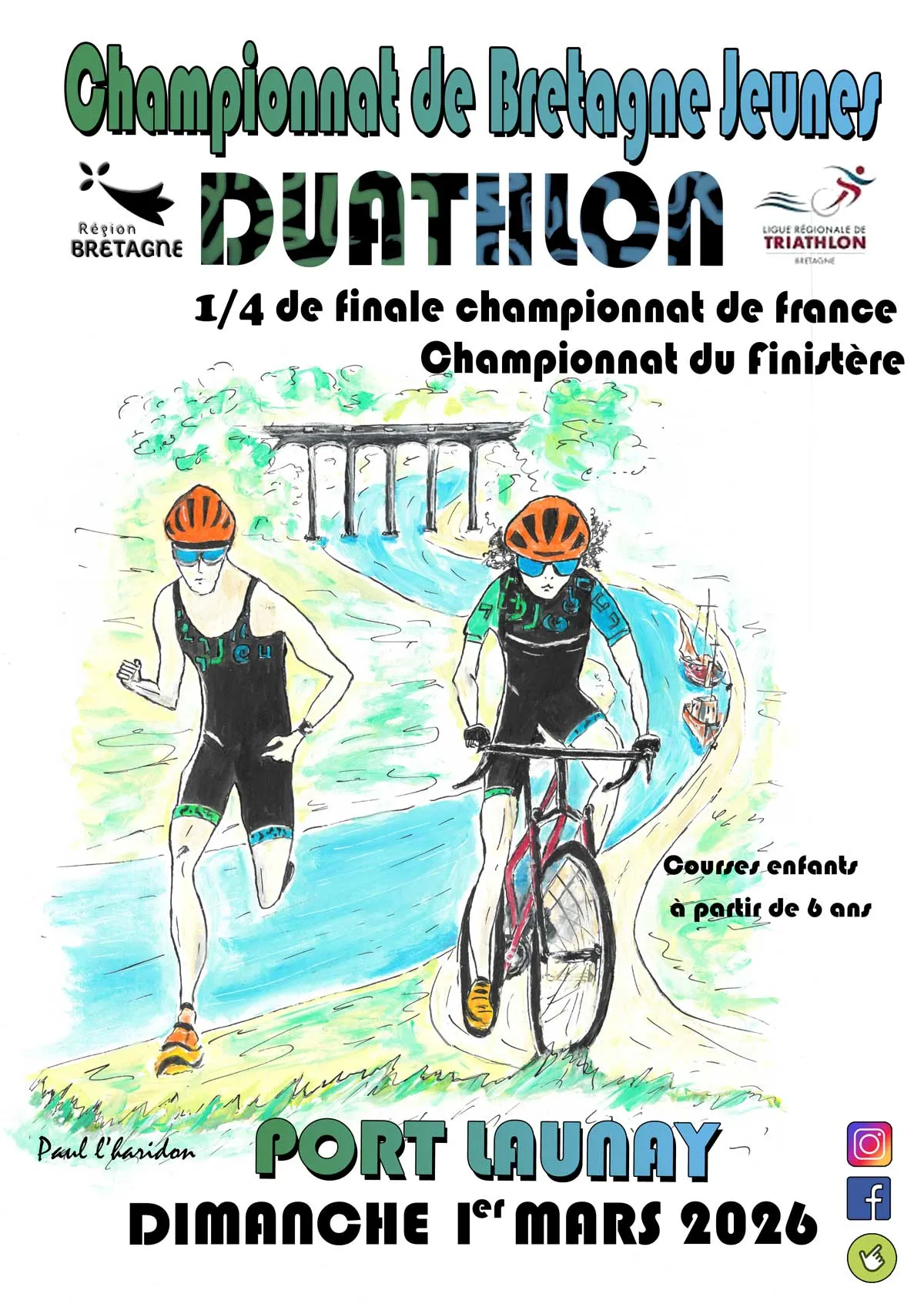Championnat de Bretagne Duathlon XS et S jeunes 2026 Guide Inscription Résultats