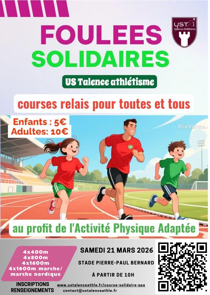 Foulées solidaires Talence 2026 Guide Inscription Résultats