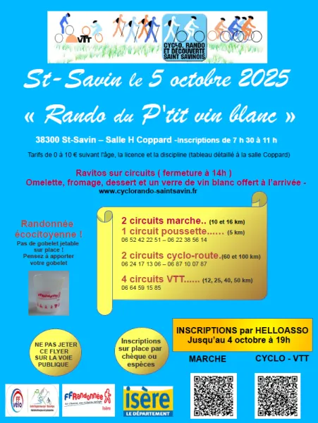 Rando du P&rsquo;tit Vin Blanc 2026 Guide Inscription Résultats