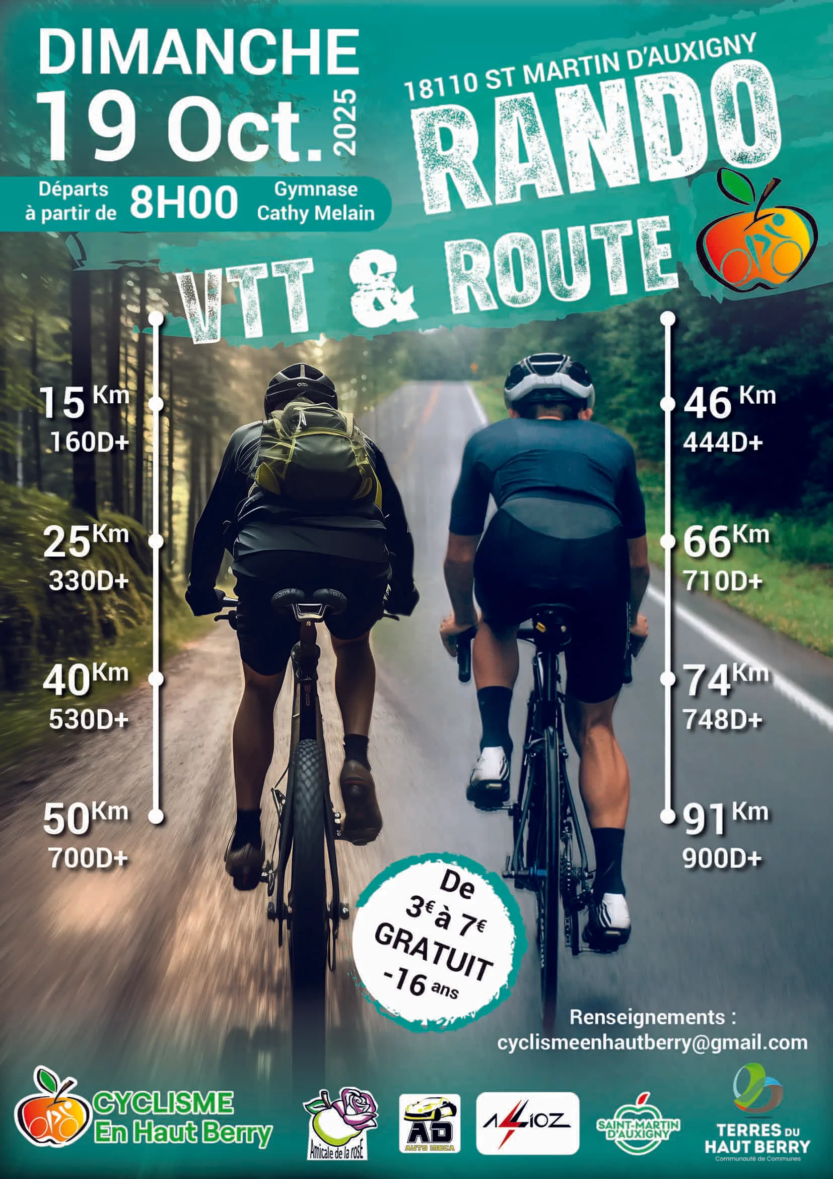 Randonnée Route & VTT des Terres du Haut Berry 2026 Guide Inscription Résultats