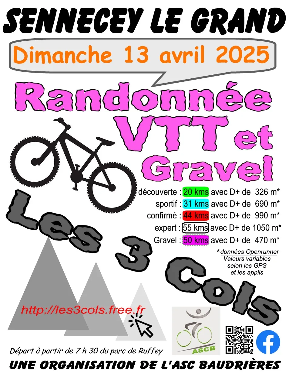 Randonnée VTT et Gravel Les 3 Cols 2026 Guide Inscription Résultats