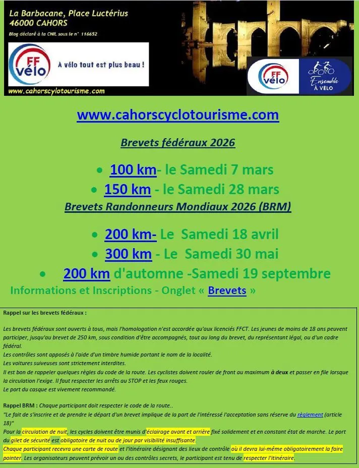 Brm200 Cahors 2026 Guide Inscription Résultats