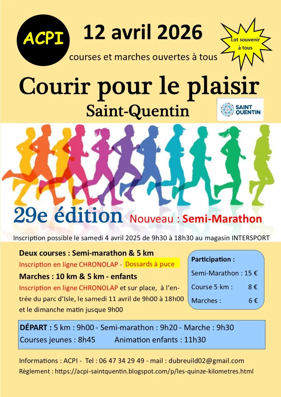 Courir pour le Plaisir – Saint Quentin 2026 Guide Inscription Résultats