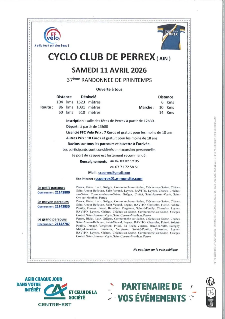 Randonnée de Printemps Perrex 2026 Guide Inscription Résultats