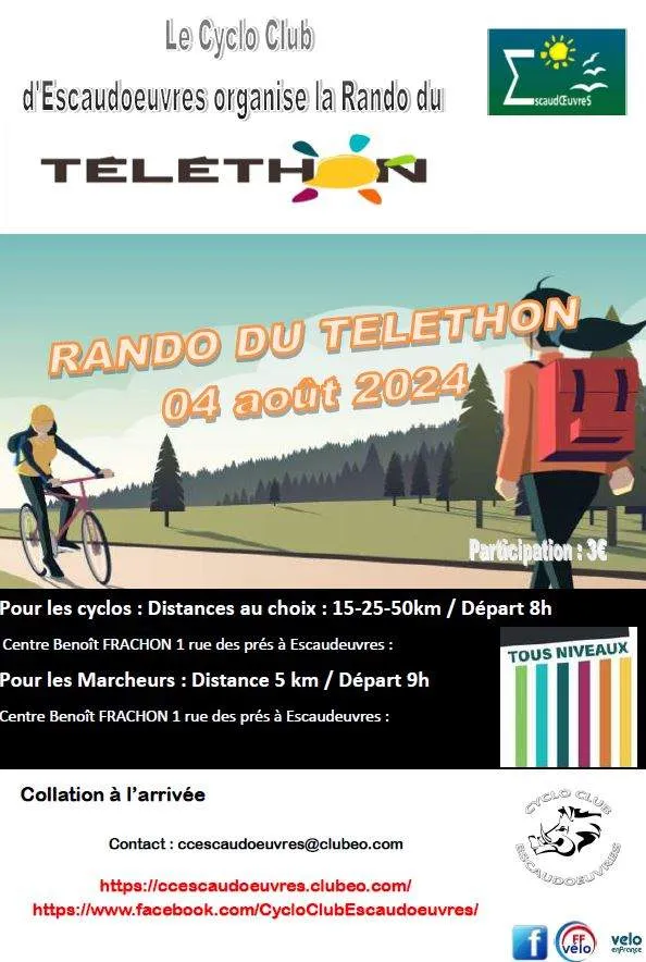 Randonnée du Téléthon Escaudoeuvres 2026 Guide Inscription Résultats
