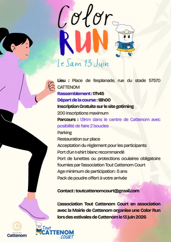 Color Run Estivales de Cattenom 2026 Guide Inscription Résultats