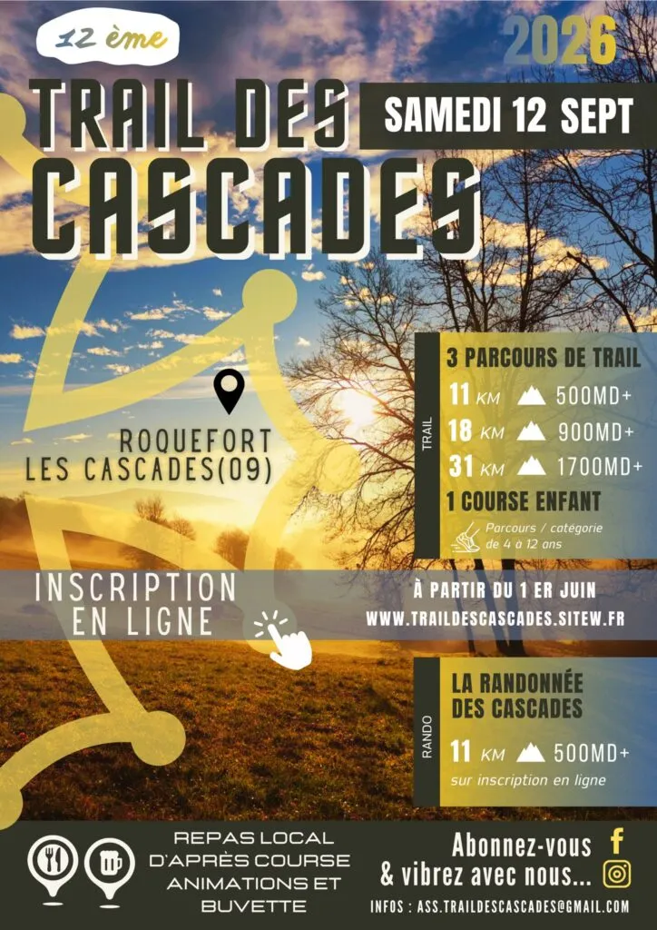Trail des cascades – Roquefort les Cascades 2026 Guide Inscription Résultats
