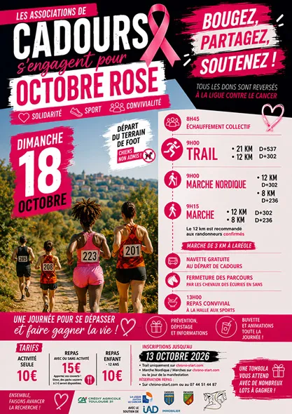 Octobre Rose à Cadours 2026 Guide Inscription Résultats