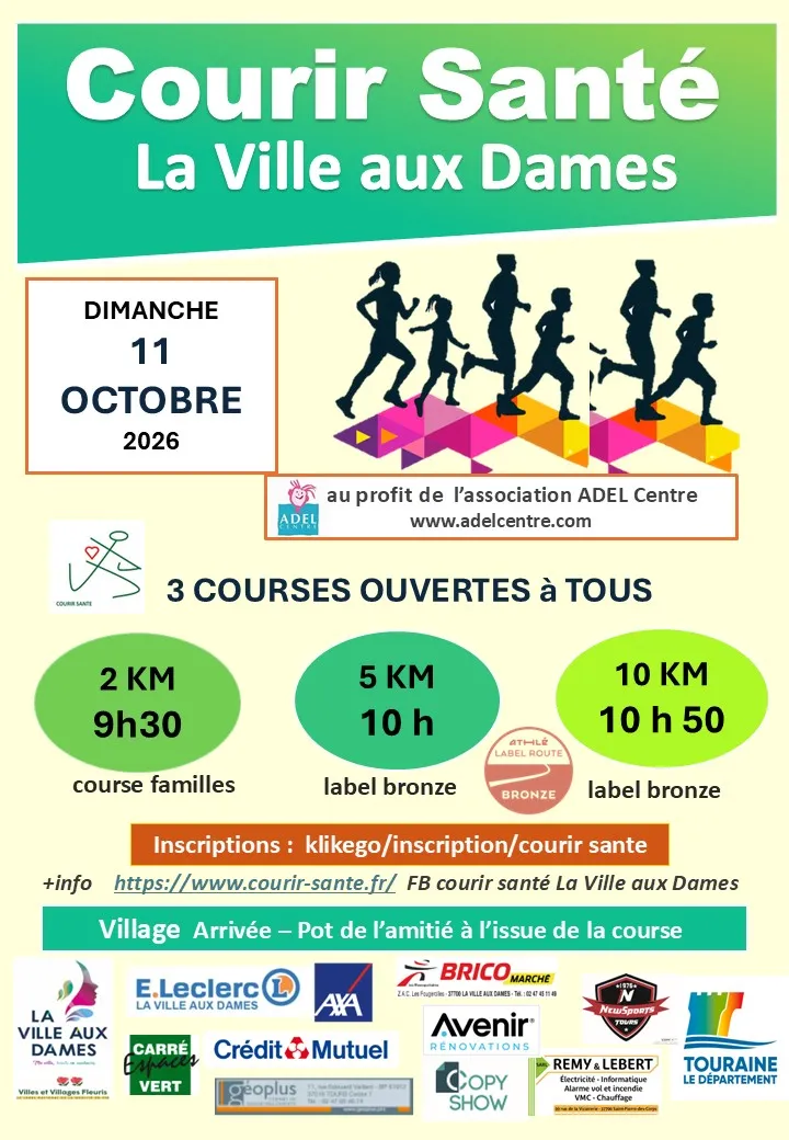 Courir sante – La ville aux Dames 2026 Guide Inscription Résultats