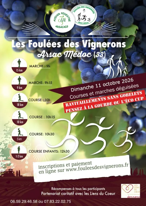 Foulée des Vignerons – Arsac 2026 Guide Inscription Résultats