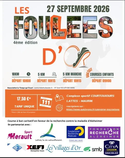 Foulées d&rsquo;Or – Lattes 2026 Guide Inscription Résultats