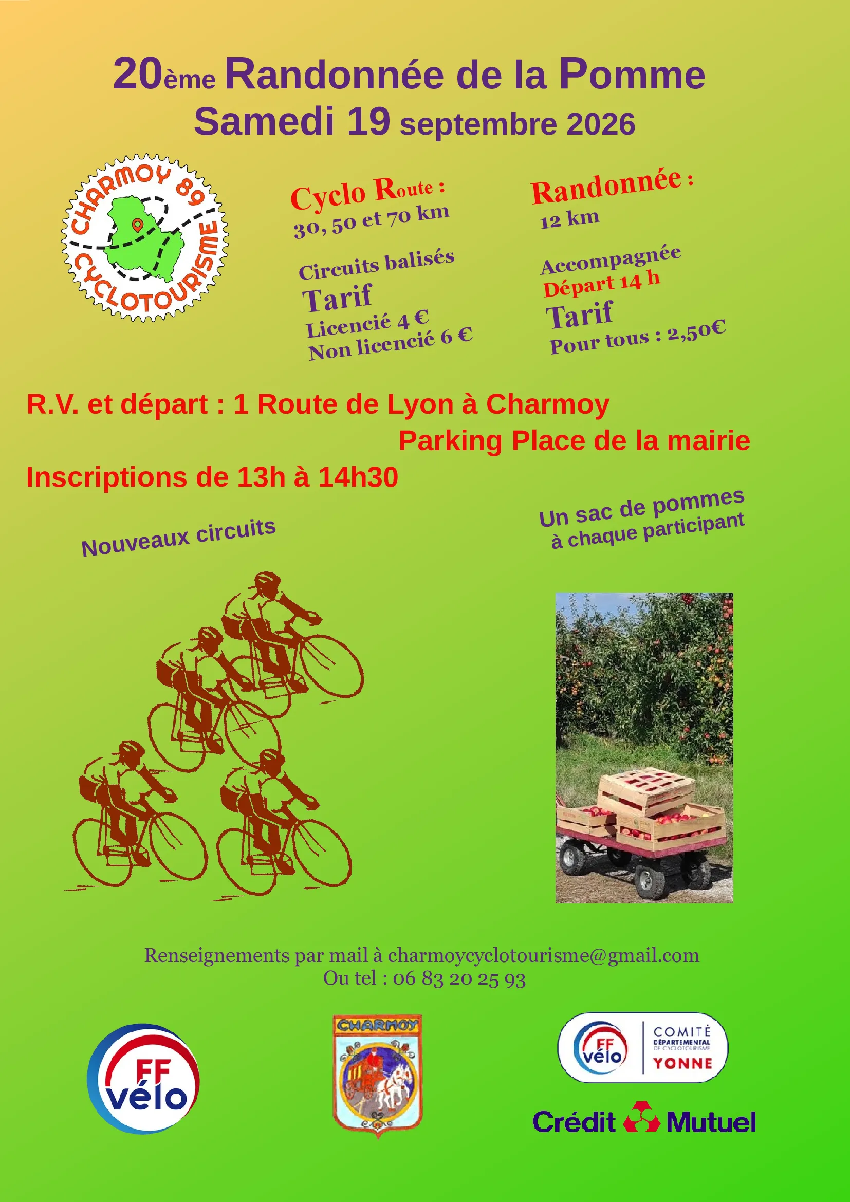 Randonnée de la Pomme Charmoy 2026 Guide Inscription Résultats