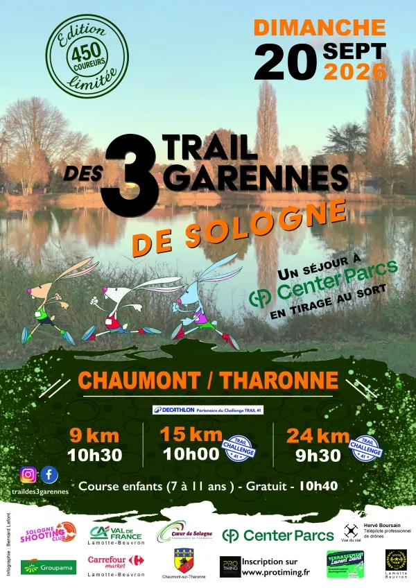 Trail des 3 Garennes de Sologne 2026 Guide Inscription Résultats