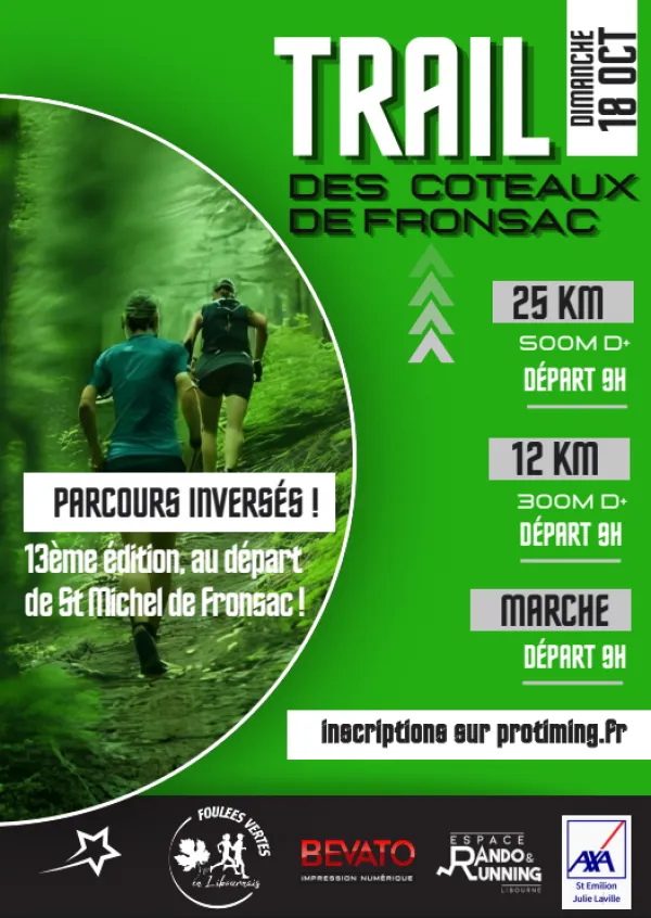 Trail des Coteaux de Fronsac 2026 Guide Inscription Résultats