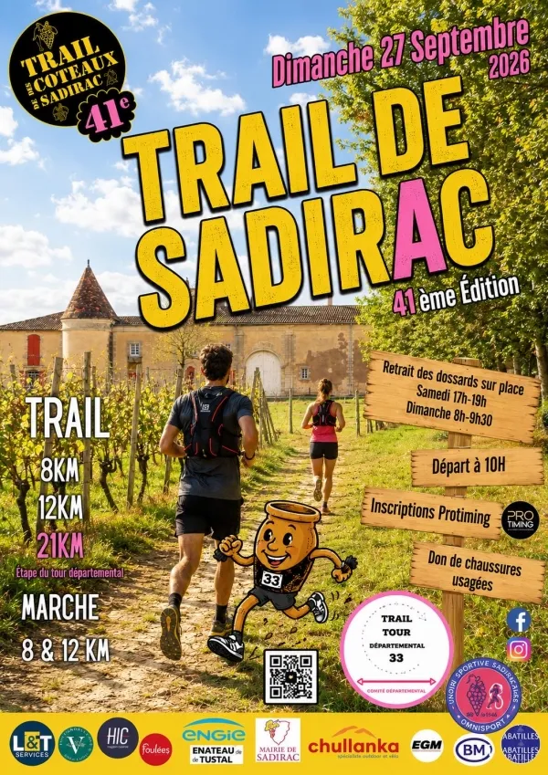 Trail des Côteaux de Sadirac 2026 Guide Inscription Résultats